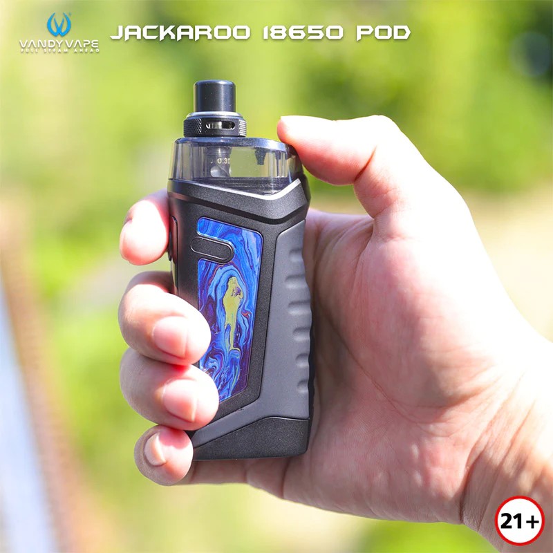 Vandy Vape Jackaroo 18650 Pod Kit, vvc mesh coils, single 18650, single
